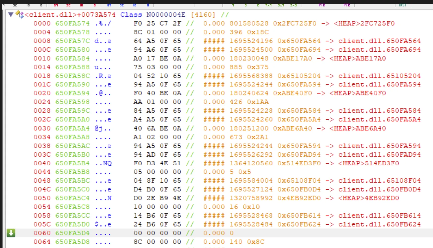 Entity list — Reclass